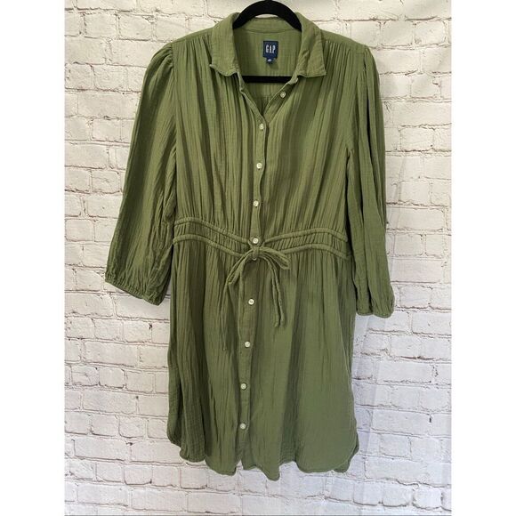 Gap long sleeve button up dress size large tall - Picture 1 of 9